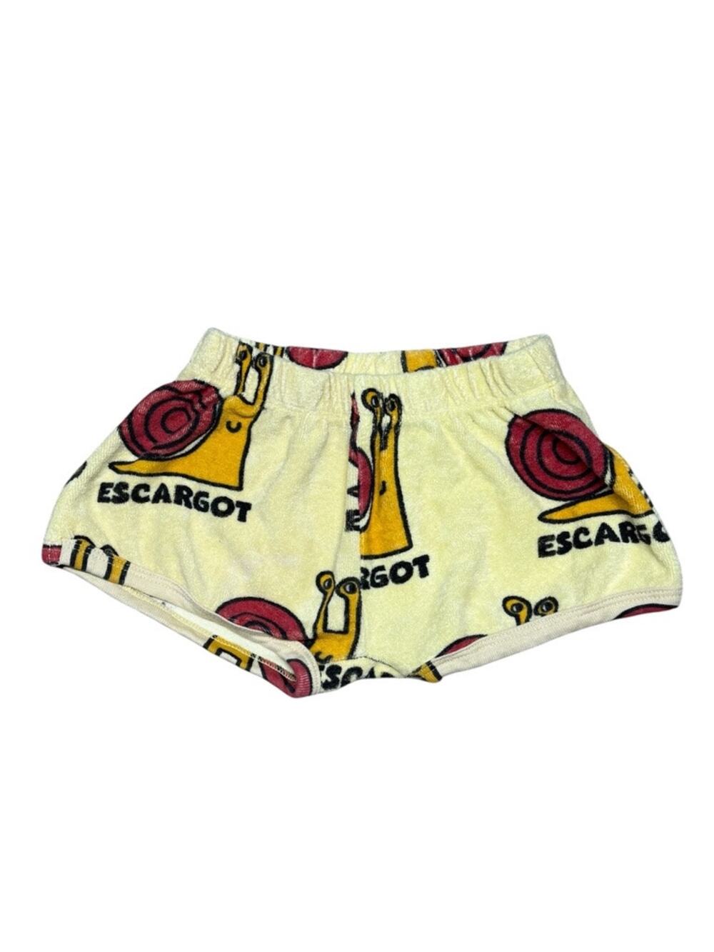 Kids Yellow Escargot Print Lounge Shorts